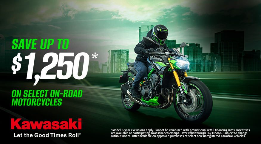 Kawasaki - Save Up To $1,250 on Select On-Road Motorcycles